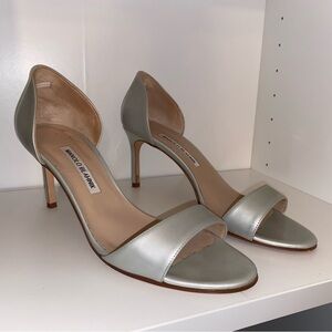 Manolo Blahnik Silver Stiletto Heels